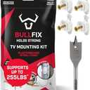 Bullfix TV Kit - TV Bracket Drywall Anchors, Holds up to 255lbs, Heavy Duty Wall Anchors for Drywall, Stud & Hollow Cavity with 13/16" Drill Bit, Heavy Duty Fixings for Televisions
