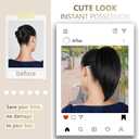 Clip on Ponytails for Women - 10 Inch Short Black Ponytail Extension, Straight Pony Tails Hair Extensions, Synthetic Hair Extensions Ponytail, Natural Hair Pieces for Women (Color: Black)