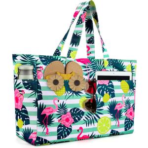 Extra Large Beach Bag Waterproof Beach Totes Bags for Women, Lightweight Foldable Pool Bag with Zipper Wet Compartment