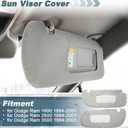 Sun Visor Cover for Dodge for Ram 1500 2500 1994-2001, Vinyl Leather Trim, Car Sunvisor Protector Covering, Left Right Side, Anti-Scratch, Gray, 2 Pcs