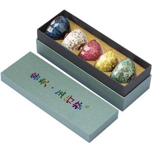 ZPGXLRZ 5Pcs Ceramic Tea Cup Set, 4oz Chinese Tea Cups with Designed Gift Box 