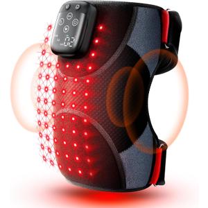 LTW Knee Massager with Heat and Red Light Therapy, Cordless Heated Knee Brace with 3 Heat/3 Vibration/5 Light Levels, 72 Red&Infrared Lights, 5000mAh Massager for Knee Elbow Shoulder (1-Pack)