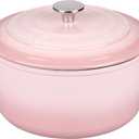 VORRINGARD Enameled Cast Iron Dutch Oven Pot with Lid, for Sourdough Bread Baking, Round Dutch Ovens, 4.5 Quart, Pink
