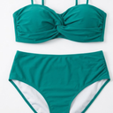 MIYOUJ Womens Bikini Set High Waisted Swimwear Tie Knot High Rise Two Piece Swimsuits Bathing Suits M