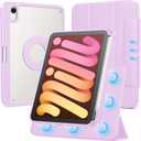 SPARIN Case for iPad mini 7 A17 Pro 2024/iPad Mini 6 2021 8.3 Inch, Detachable Magnetic Cover, Portrait/Landscape Stand with Pencil Holder, Support Auto Wake/Sleep (Purple)