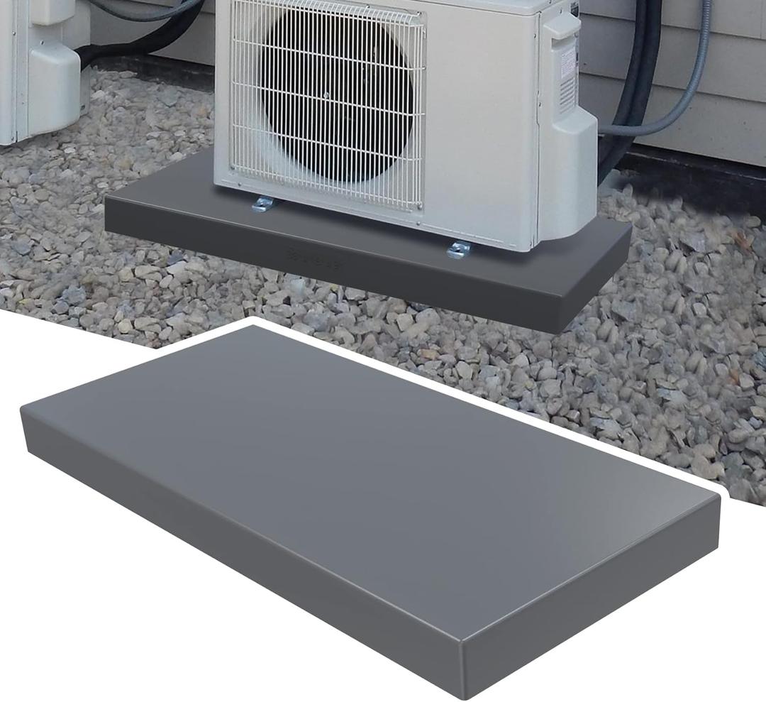 Mini Split Pad for Air Conditioner Heat Pump Systems, Equipment Pad Ground Leveling Support Base for Outdoor Condenser Units, 38" x 18" x 3"