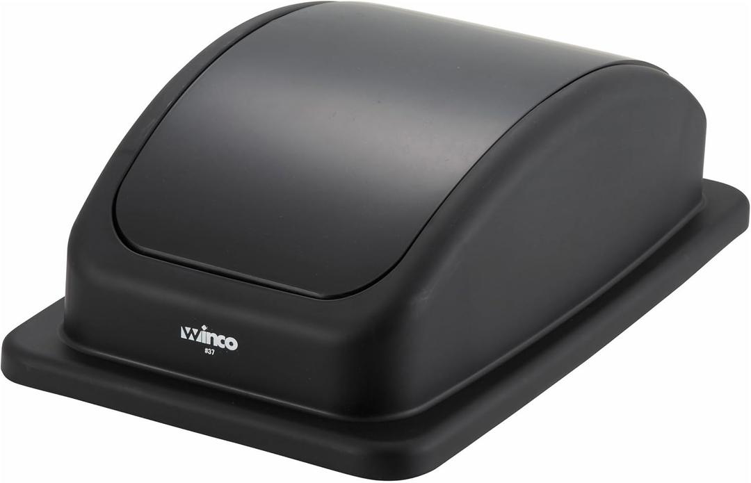 Winco Plastic Trash Can Cover, Black, 23-Inch