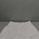 Women's Casual Pleated Dressy Business Work Shorts Elastic High Waisted Wide Leg with Pockets, M, White