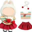 2 x Doll Clothes 17cm/15cm Outfit Set Party Clothes High-End Fashion Outfits Suitable Accessories Christmas Cloak Halloween Premium Clothing 5.91-6.7 inch (No Doll) (LBB-256) (Vintage Christmas Skirt)