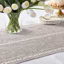 5 x OTOSTAR Table Runner with Tassels 13x72 Inch Rustic Farmhouse Table Runners Boho Hemstitched Embroidered Table Runner 72 Inches Long Rustic Home Holiday Party Dining Decor (Coffee)