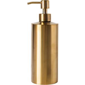 Brass Soap Dispenser for Kitchen & Bathroom  15 oz Refillable Resin Pump Bottle for Dish Soap, Hand Soap, Shampoo, Conditioner  Modern Countertop Dispenser with Non-Slip Protective Pads