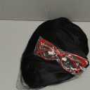 QACCF Short Black Flip Out Bob Women Halloween Costume Linda Wig + Red Glasses (No Bang)