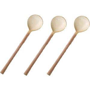 Ceramic Small Coffee Spoon 4.5inch Retro Small Porcelain Spoon Mini Teaspoons For Coffee Sugar Dessert Cute Tableware, Pack of 3