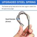 Drain Auger, Clog Remover with Drill Adapter, 25 Feet Flexible Plumbing Snake Use Manually or Powered for Kitchen, Bathroom and Shower Sink, Comes with Gloves (blue)