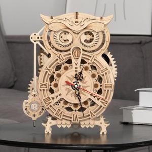 ROKR 3D Wooden Puzzles for Adults Mechanical Clock Kits - Owl Clock, DIY Model Building Kits Educational Brain Teaser Puzzles, Crafts/Hobbies/Gifts Desk Decor for Teens