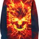 RAISEVERN Boys Girls 3D T-Shirt Graphic Print Tees Long Sleeve Shirts Size 6-14 (Orange, XL)