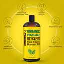 Seven Minerals, Organic Vegetable Glycerin - Big 32 fl oz Bottle - No Palm Oil, Made with Organic Coconut Oil - Therapeutical Grade Glycerine for DIYs - Hair, Nails & Skin Moisturizer - Non-Gmo