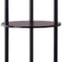 Round Shelf Floor Lamp, 3 Color Temperature Bulb, 3-Tier Corner Storage Rack, Corner Display Bookshelf Lamp for Living Room and Bedroom, Black