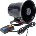 Car Alarm Siren, 12V 30W Car Motorcycle Alarm Warning Siren Horn 3 Sound Loud Speaker for Car/Motorcycle