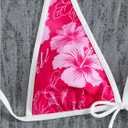 Floerns Women's 3 Piece Bikini Sets Boho Floral Print Halter Swimsuit Layered Ruffle Bathing Suit (Pink, M)