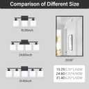 5-Light Black Bathroom Vanity Light, Black Vanity Light with Milky White Frosted Glass Shades, Modern Vanity Light Fixture for Bathroom Mirror, Bedroom, Living Room, Hallway, Vanity Table, E26 Base