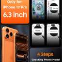 SPIDERCASE Magnetic for iPhone 17 Pro Case, with 2Pcs Tempered Glass Screen Protector Translucent Matte Anti-Scratch Anti-Fingeprint Slim Phone Case for iPhone 17 Pro 6.3, Cosmic Orange
