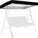Buachois Porch Swing Canopy Replacement, Waterproof Outdoor Swing Chair Cover, Sun Shade Awning for Patio Garden, Fits Most 3-Seater Swings (190x132x15cm)