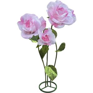 3pc Giant Flowers for Decoration - Indoor Outdoor Decor Huge Paper Flower, Realistic Faux Rose Flowers for Wedding, Birthday, Home Decor, Photography Props, Mall Display, Party Background Decor (Pink)