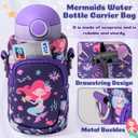 Water Bottle Carrier Bag with Strap for Kids - Water Bottle Bag Holder with Padded Strap Pocket 10/12/14/16/18Oz for Boys Girls School Walking Hiking Camping