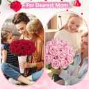 100 Pcs Pink Roses Artificial Flowers, Real Touch Velvet Roses Bouquet Fake Flowers Bulk, Artificial Roses with Long Stems for Birthday Gift Women Mom DIY Bridal Wedding Centerpiece Decorations