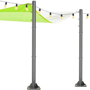 Thickening 2.2mm 2 Pack Sun Shade Sail Poles - 10ft Outdoor Sunshade Sail Post Support Awning Canopy Heavy Duty Metal Pole Kit for Patio Garden Yard Backyard Grassland - 2 Pack
