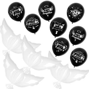 Abilat 39 Pcs Dove Memorial Balloons to Release in Sky Peace Dove Black Biodegradable Balloons Memory Life Floting Balloon for Funeral Condolence Anniversary Happy Heavenly Memorial Decorations