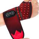 Cordless Wrist Heating Pad Massager, Red Light Heated Wrist Wrap with 3000mAh Battery, 3 Vibration and Heat Settings, Heated Hand Wrap for Arthritis, Carpal Tunnel Relief