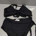 AI'MAGE Womens High Waisted Bikini Sets Tummy Control Swimsuits Two Piece Swim Suits 2025 Crisscross Tie Back Bathing Suits (X-Large, Black)