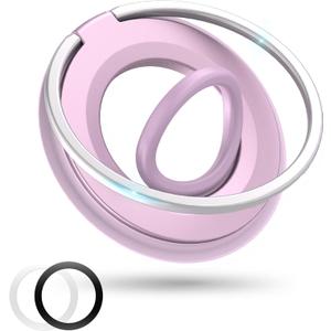 Magnetic Phone Grip for MagSafe Ring Holder, 360 Rotation Phone Grip Stand Finger Kickstand, Dual-Sided Magnetics Compatible with iPhone 17/16/15/14/13 Pro/Max MagSafe Accessories (Pink)