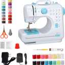 Mini Sewing Machine for Beginners, Portable with Dual Speed, 12 Stitches, Foot Pedal and Accessories Kit for Home Quick Repairs DIY Crafts & Gift, Blue