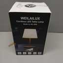 Outdoor Battery Operated Table Lamp Waterproof, 4000mAh Cordless Table Lamp Rechargeable, Touch Dimmable Desk Lamp, LED Night Light for Patio Camping Restaurant Home (Wood Grain, 9.6in)