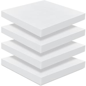 Frienda 4 Pack 2" x 20" x 20" Upholstery High Density Foam Cushion Seat Replacement Square Cut to Size Foam Couch for Patio Furniture Commercial Dinning Chair Couches Benches Padding DIY Projects