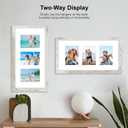 Hongkee 10x20 Picture Frame Set of 2, Distressed White Wood Frame with Real Glass Collage Frame, Display Pictures Three 5x7 With Mat or 10 x 20 Without Mat - Horizontal or Vertical Wall Mounting