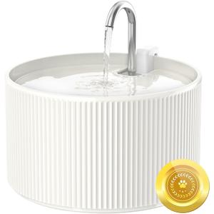 Ceramic Cat Water Fountain, 2.2L/74oz Automatic Pet Drinking Fountain for Indoor Cats and Small Dogs, Ultra Quiet, BPA-Free, Cat Water Dispenser with Filter – Easy to Clean