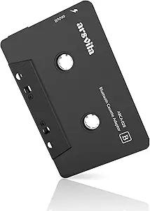 Arsvita Car Audio Bluetooth Wireless Cassette Receiver, Tape Player Bluetooth 5.0 Cassette Aux Adapter, Black