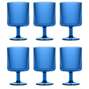 TarHong Mesa Premium Plastic Drinkware Stacking Beverage/ Goblet, 15 Ounce, Cobalt Blue, Set of 6