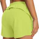 Hooxum Womens 2 in 1 Running Athletic Shorts with Liner Zipper Pockets, XL