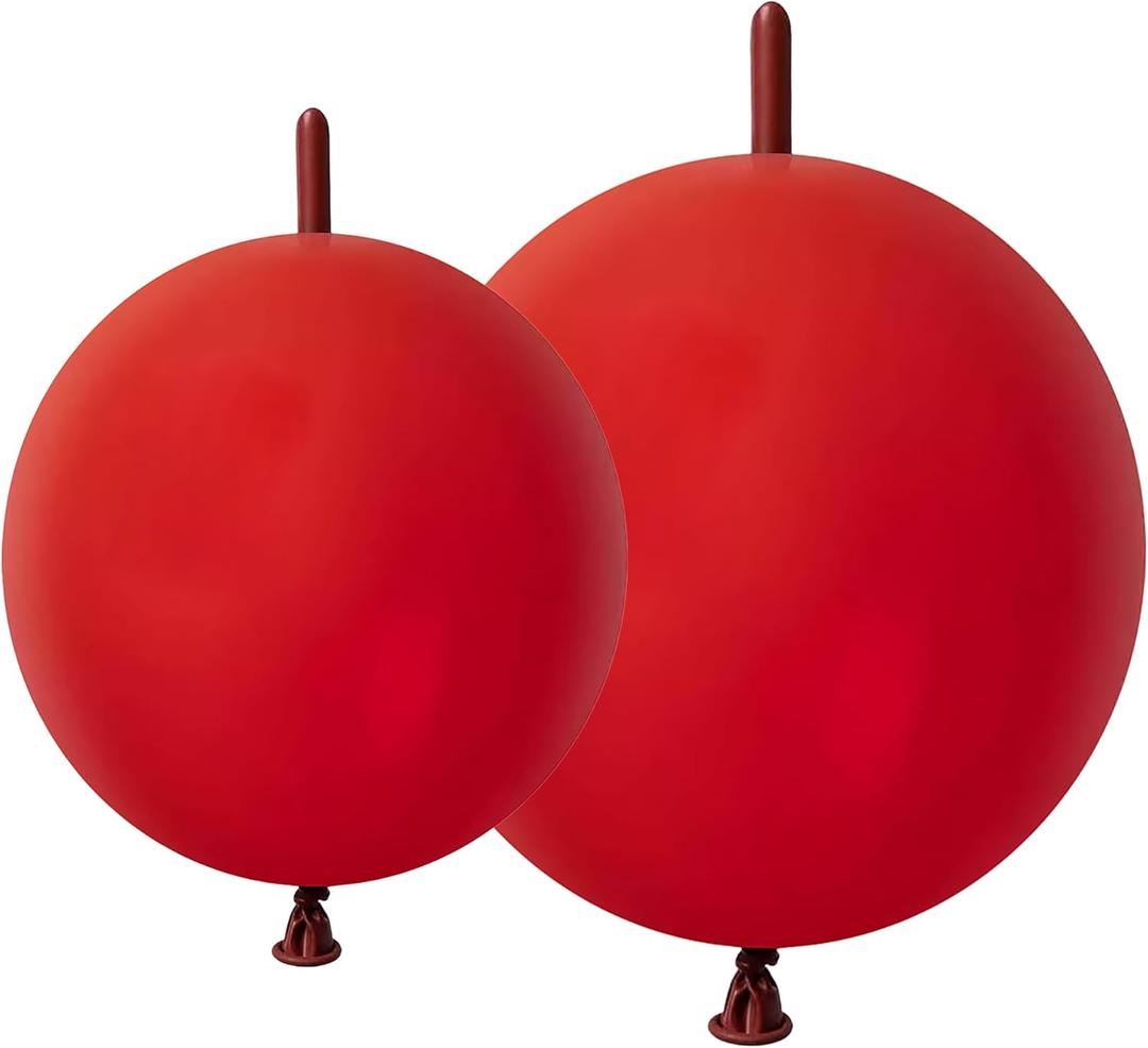Dark Red Link Balloons 6 Inch 12 Inch 120 Pcs Latex Linking Balloons for Birthday Wedding Party Festival Decorations