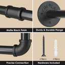Wall Mounted Clothes Rack 24in, Industrial Pipe Wall Mount Clothing Rack, Heavy Duty Iron Garment Racks, Space Saver Multi-purpose Hanging Rod for Laundry Room, Closet Storage, 2 Packs