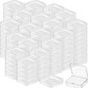 120 Pcs 3 x 3 x 1 Inch Plastic Bead Storage Container with Hinged Lids, Clear Small Items Organizer Box for Jewelry, DIY Craft, Hardware, Game Pieces