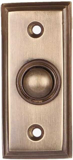 Doorbell Button, Vintage Decorative Push Button Door Chime, Ringer, Wired Doorbell Button Replacement (1, Antique Brass)
