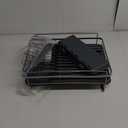 Kitsure Large Dish Drying Rack - Extendable Dish Rack, Multifunctional Dish Rack for Kitchen Counter, Anti-Rust Dish Drainers with Cutlery & Cup Holders 19.2"-26.7" L x 12.9" W, Black