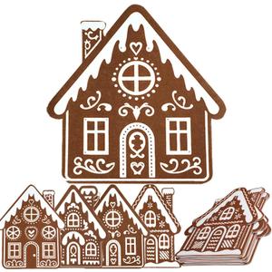 8 Pcs Jumbo Gingerbread Christmas Outdoor Decor Felt Mats-20 Inch Xmas Ornaments for Classroom Home Office Yard Porch Farmhouse Rustic Xmas Tree Wall Decoration(Gingerbread House)