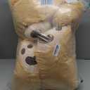 MaoGoLan Giant Teddy Bear Stuffed Animal, 52" Large Tan Teddy Bear Plush Toy with Cute Bow Tie & Footprints, Soft Sunggle Bear Plushies Gift for Kids Grilfriend Wife on Christmas Birthday Baby Shower (Light Brown)